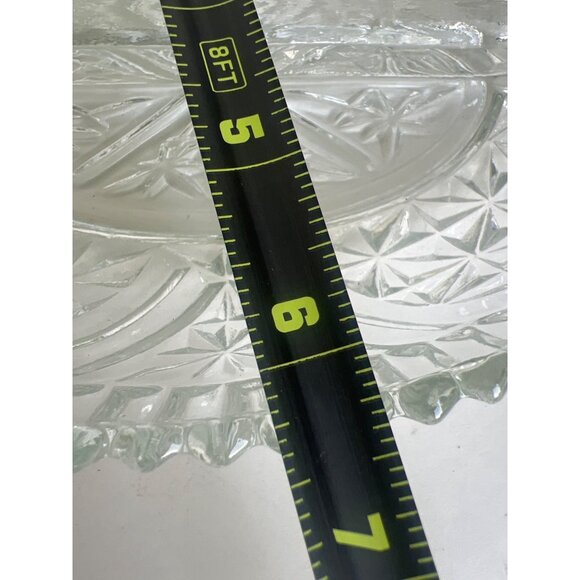 Vintage APEG Clear Pressed Glass Divided Relish Dish With Handles 10" GrannyCore - Picture 9 of 12